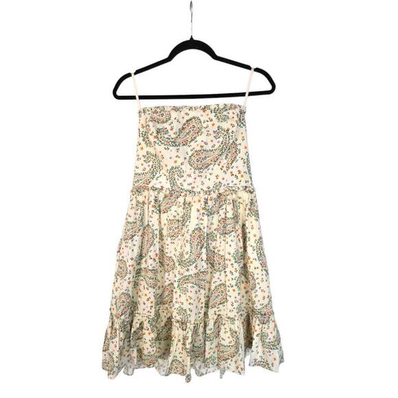 NWT BCBGeneration Midnight Paisley Floral Dress Strapless Ruffled Size 12 - Picture 2 of 7